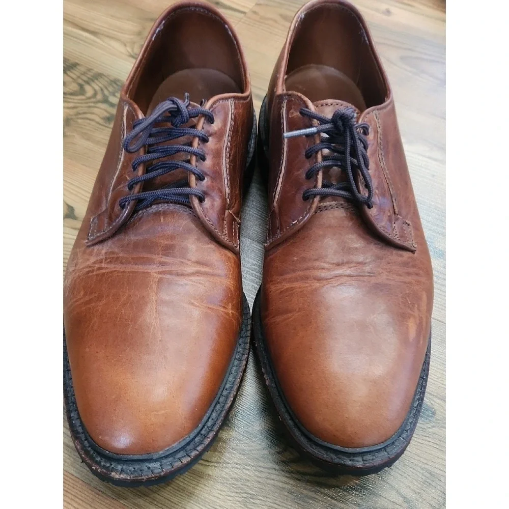 Allen Edmonds Mens Black‎ Hills 2995 Brown Plain Toe Oxford Derby Preppy Shoes 9